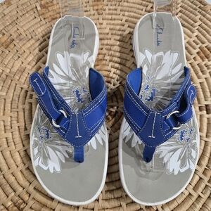 Clarks Riyal Blue Thobg Flip Flop Sandals 11